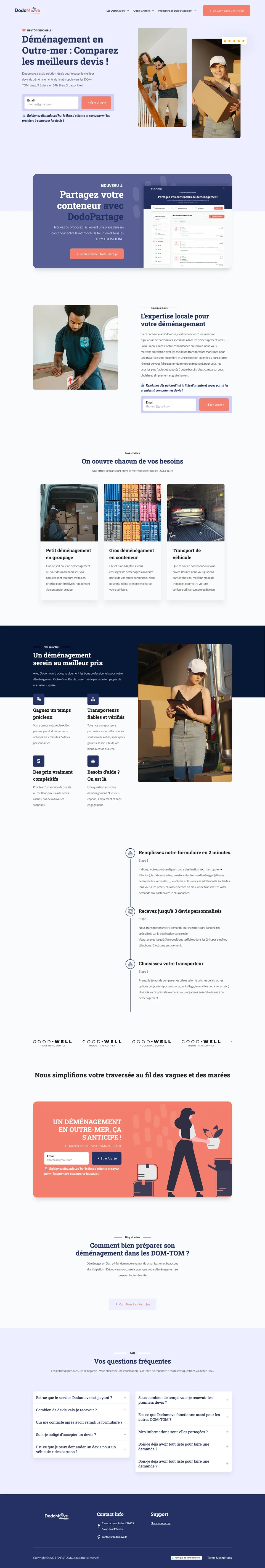 Le site Dodomove, page entière