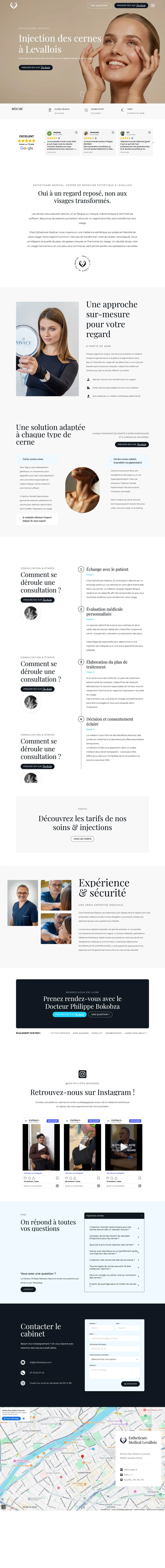 La page injection des cernes d'Estheticare Medical, page entière